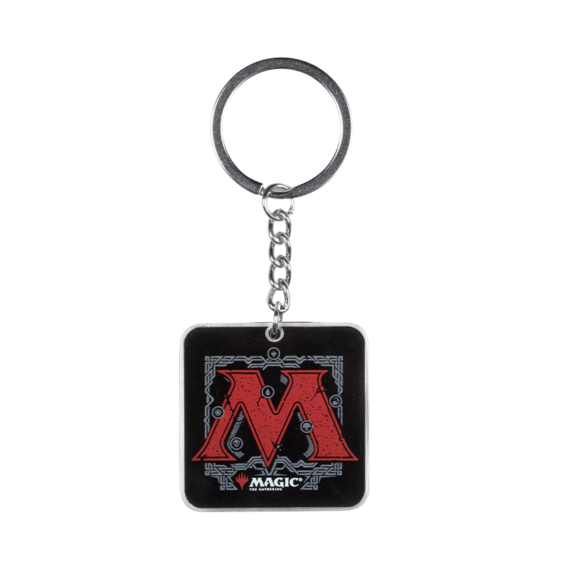 MTG D20 Keyring With Clip Green Blue Magic Logo 